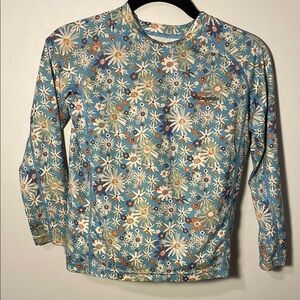 Patagonia Capilene Blue Floral Long Sleeve Sun Shirt